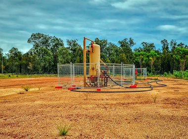 Coal seam gas equipment in a field