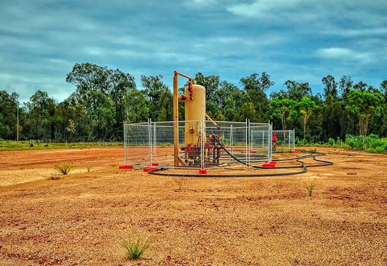 Coal seam gas equipment in a field