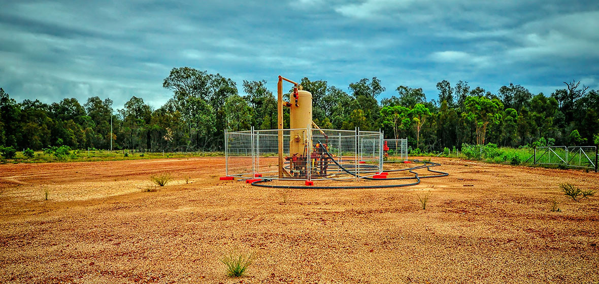 Coal seam gas equipment in a field