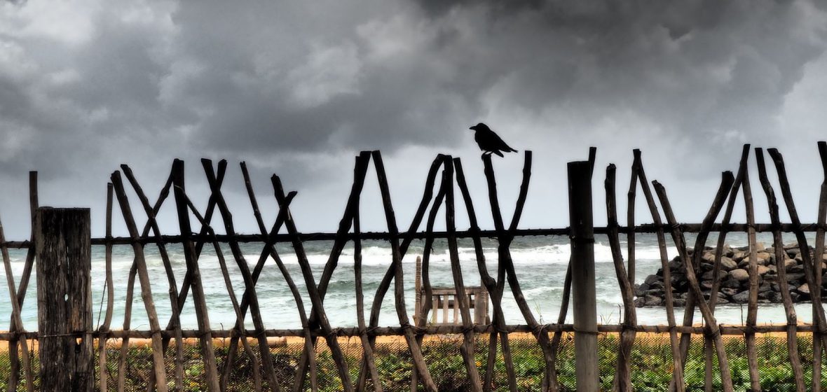 Storm clouds over a beach