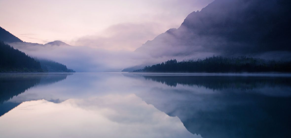 Mountains surrouding a lake