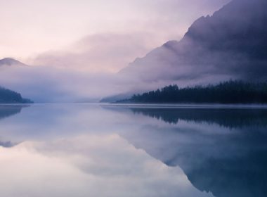 Mountains surrouding a lake