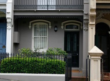 Exterior view of row of terrace houses