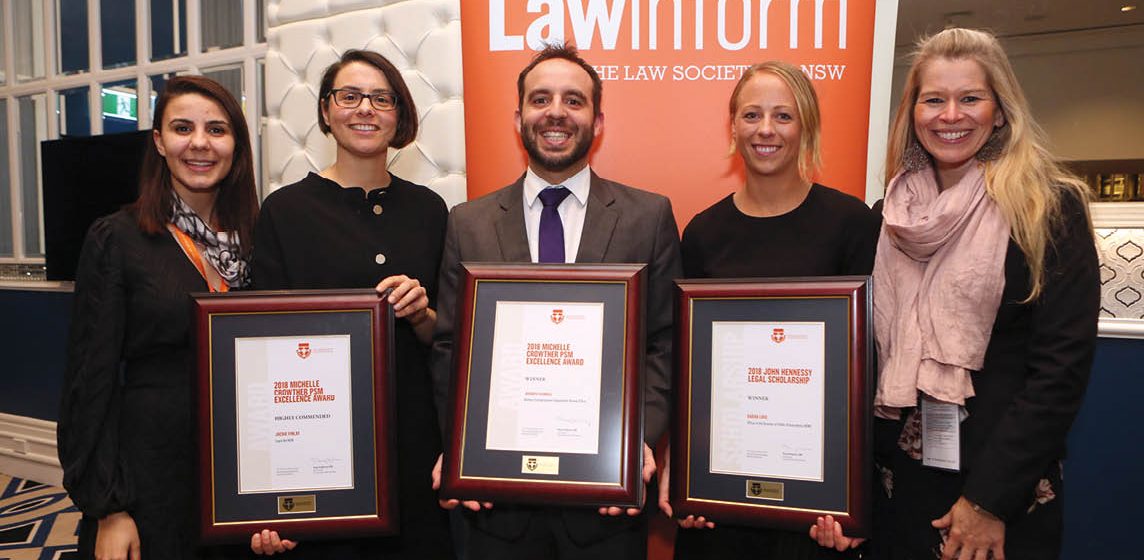 From left: Law Society Government Lawyers Segment Manager Ann-Marie Boumerhe, solicitors Jackie Finlay, Jeffrey Gabriel, Sarah Love and Law Society policy lawyer Nova Justen-Hoven.