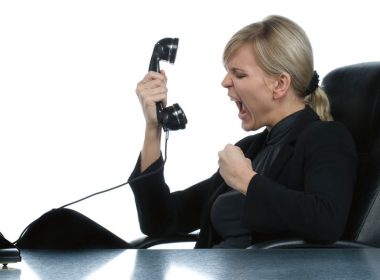 swearing woman on phone