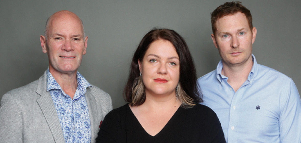 Justin Moses, Alison Whittaker and Dominic Woolrych