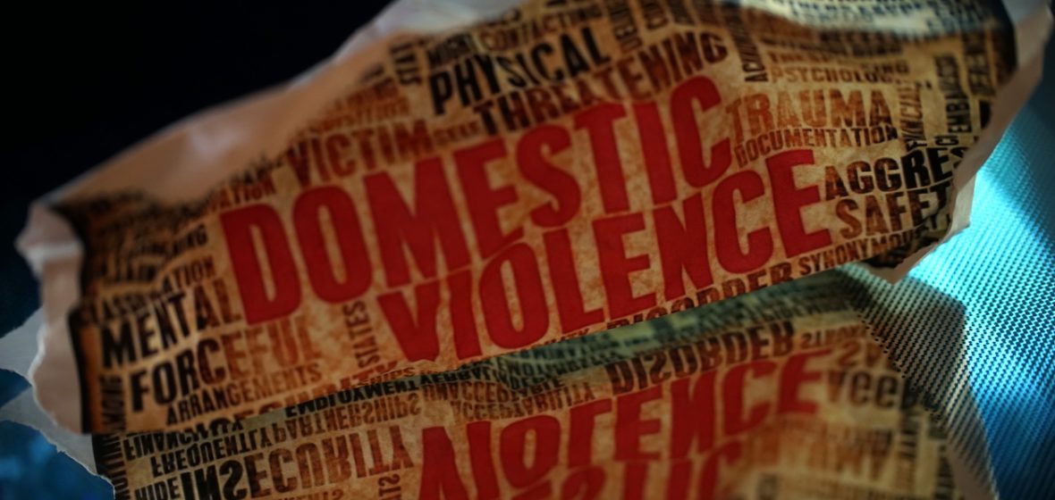 Fictional newspaper with domestic violence headline