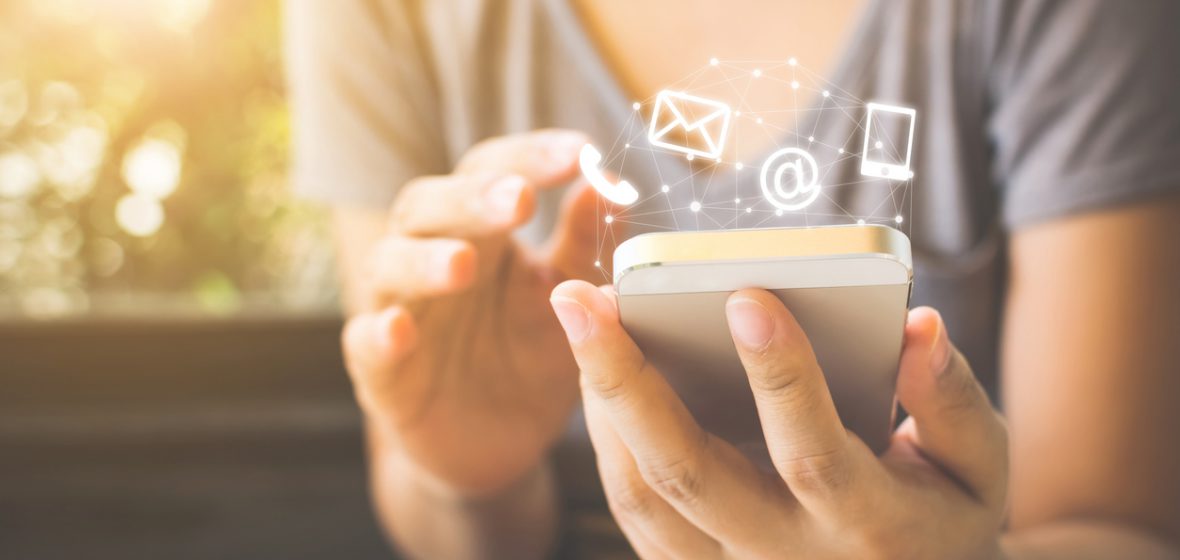 Woman hand using smart phone,