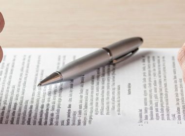 Couple looking at a divorce document