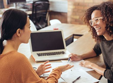 Two women having a meeting