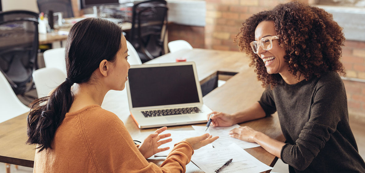 Two women having a meeting