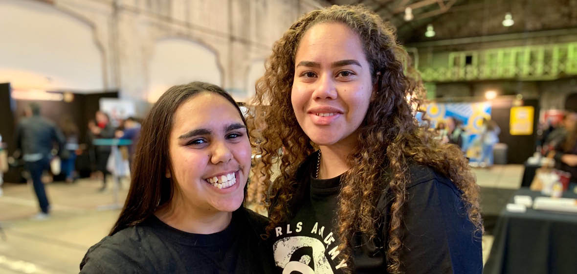 Indigenous students Shamika Lamb and Toni Longford