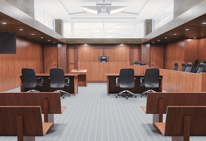 Empty courtroom