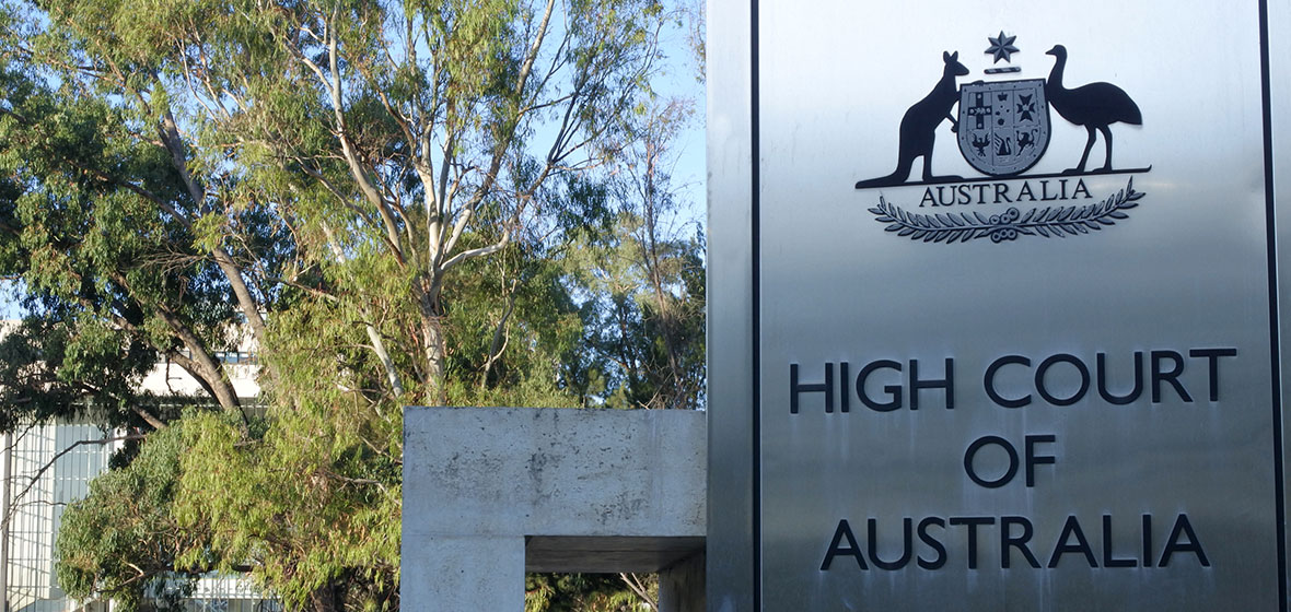 Entrance sign to High Court of Australia