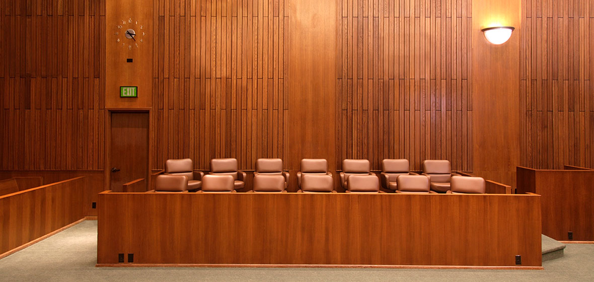 Empty jury box