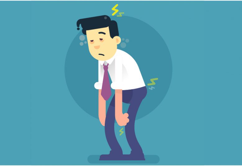 Cartoon of a tired office worker