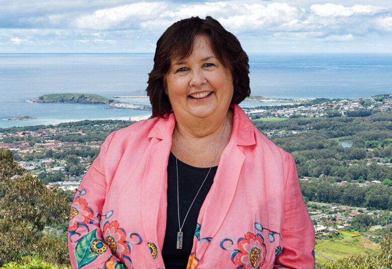 phot of Heather McKinnon with Coffs Harbour in the bakcground