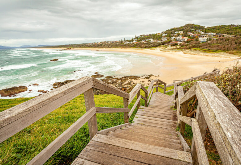 [image] steps leading down to the beach at Port Macquarie